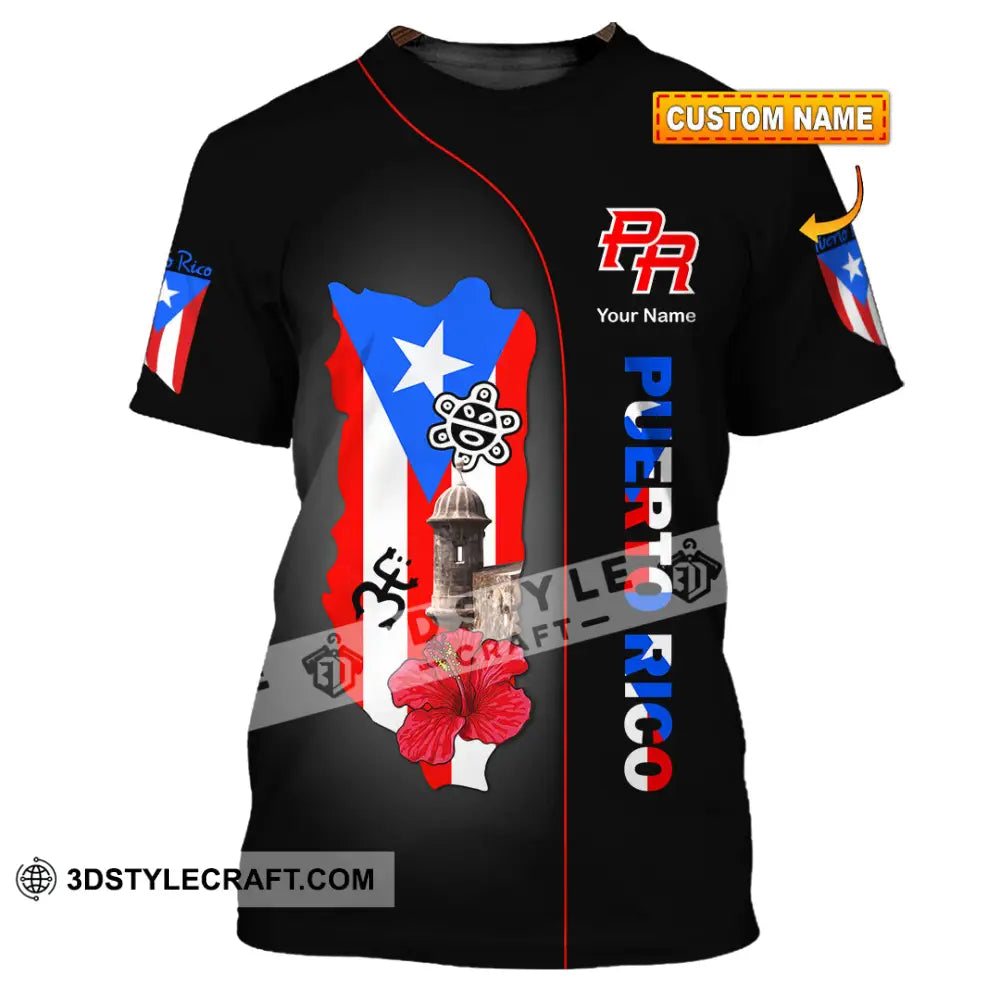 Unisex Shirt Custom Name Puerto Rico Lover Polo Long Sleeve Gift T-Shirt