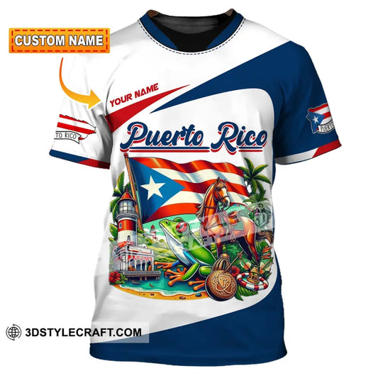 Unisex Shirt Custom Name Puerto Rico Polo Long Sleeve Gift T-Shirt