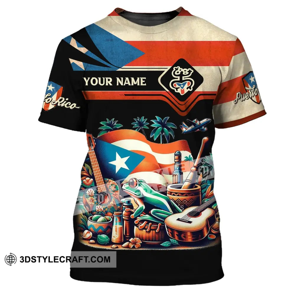 Unisex Shirt Custom Name Puerto Rico Polo Long Sleeve Gift T-Shirt / S T-Shirt