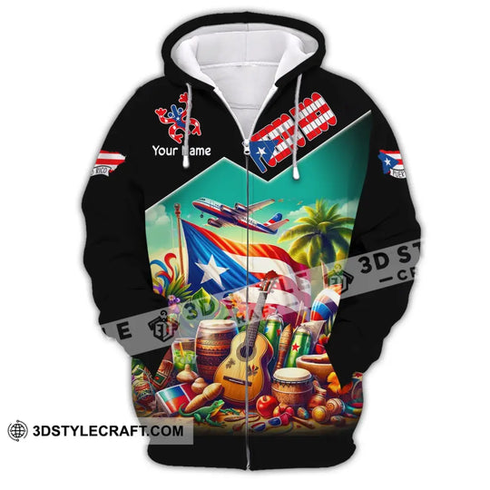 Unisex Shirt, Custom Name Puerto Rico Shirt, Puerto Rico Polo Long Sleeve Hoodie, Puerto Rico Gift style option 3