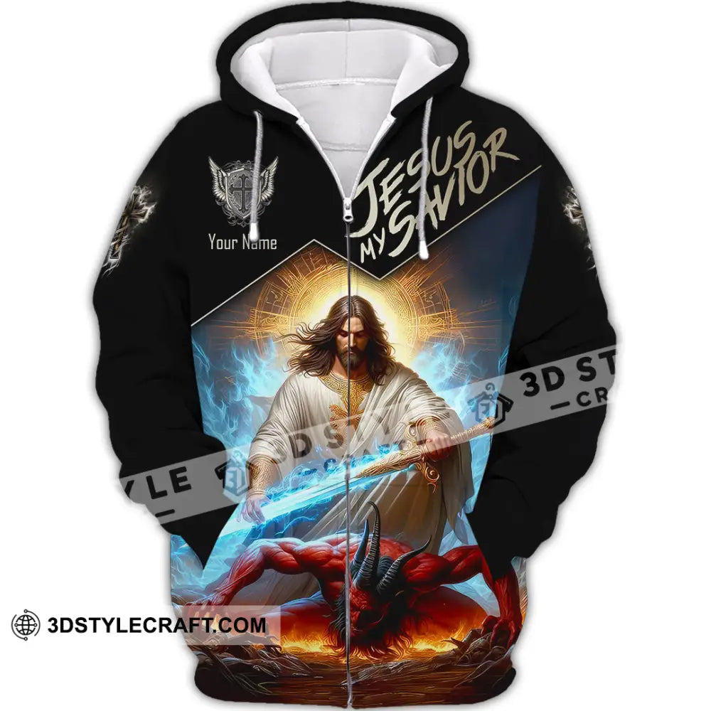 Unisex Shirt - Custom Name Punish Jesus My Savior Zipper Hoodie / S T-Shirt