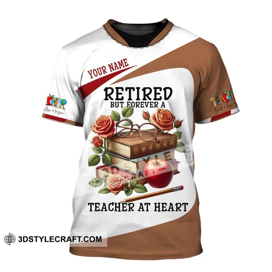 Unisex Shirt, Custom Name Retired Teacher Shirt, Polo Long Sleeve Shirt for Retired Teacher style option 2