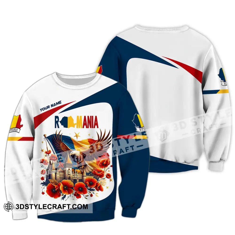 Unisex Shirt Custom Name Romania Polo Long Sleeve Gift / S T-Shirt