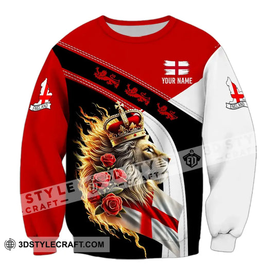 Unisex Shirt - Custom Name Rose Lion England Shirt style option 4