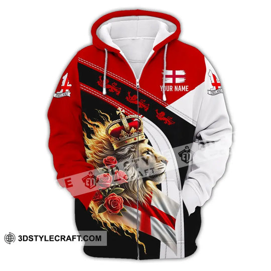 Unisex Shirt - Custom Name Rose Lion England Shirt style option 3