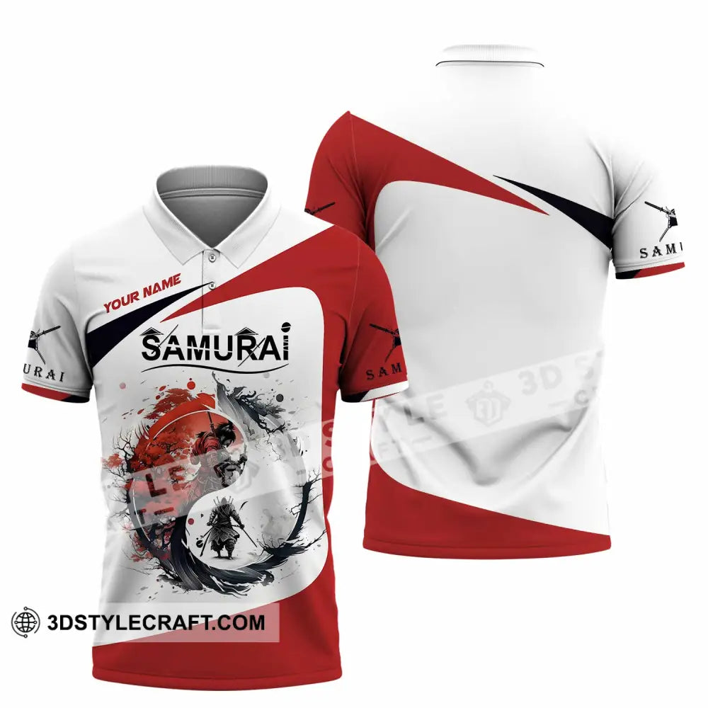 Unisex Shirt Custom Name Samurai Polo Long Sleeve / S T-Shirt