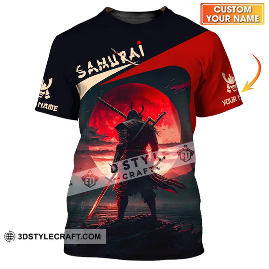 Unisex Shirt - Custom Name Samurai Red Black Shirt style option 1
