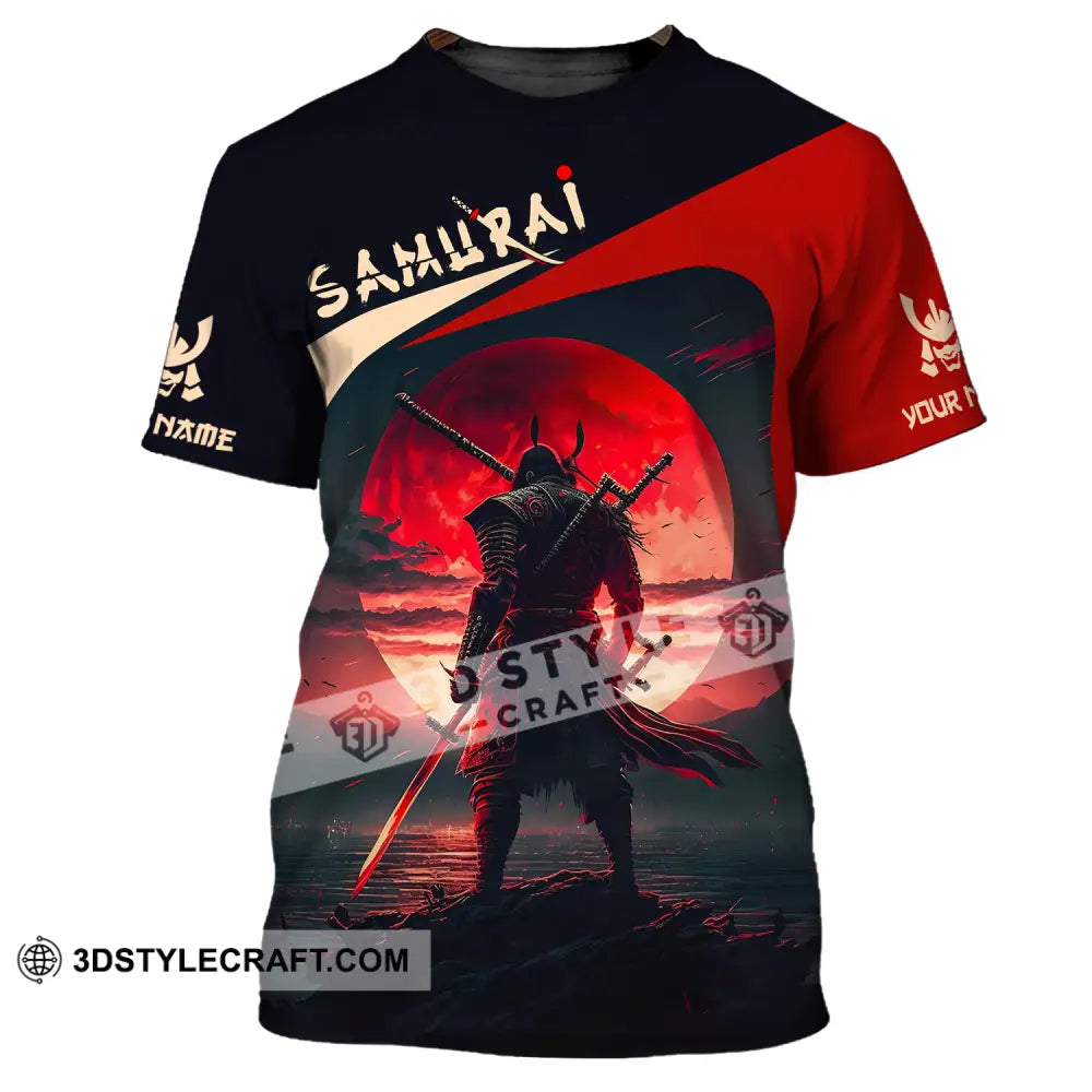 Unisex Shirt - Custom Name Samurai Red Black T-Shirt / S T-Shirt