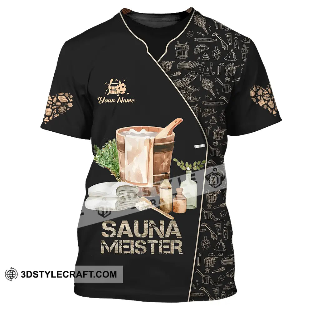 Unisex Shirt - Custom Name Sauna Heart Meister T-Shirt / S T-Shirt