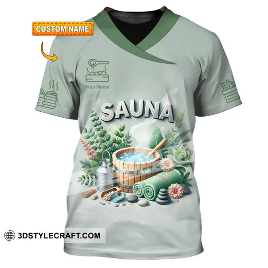 Unisex Shirt Custom Name Sauna Love Hoodie Polo Long Sleeve T-Shirt T-Shirt