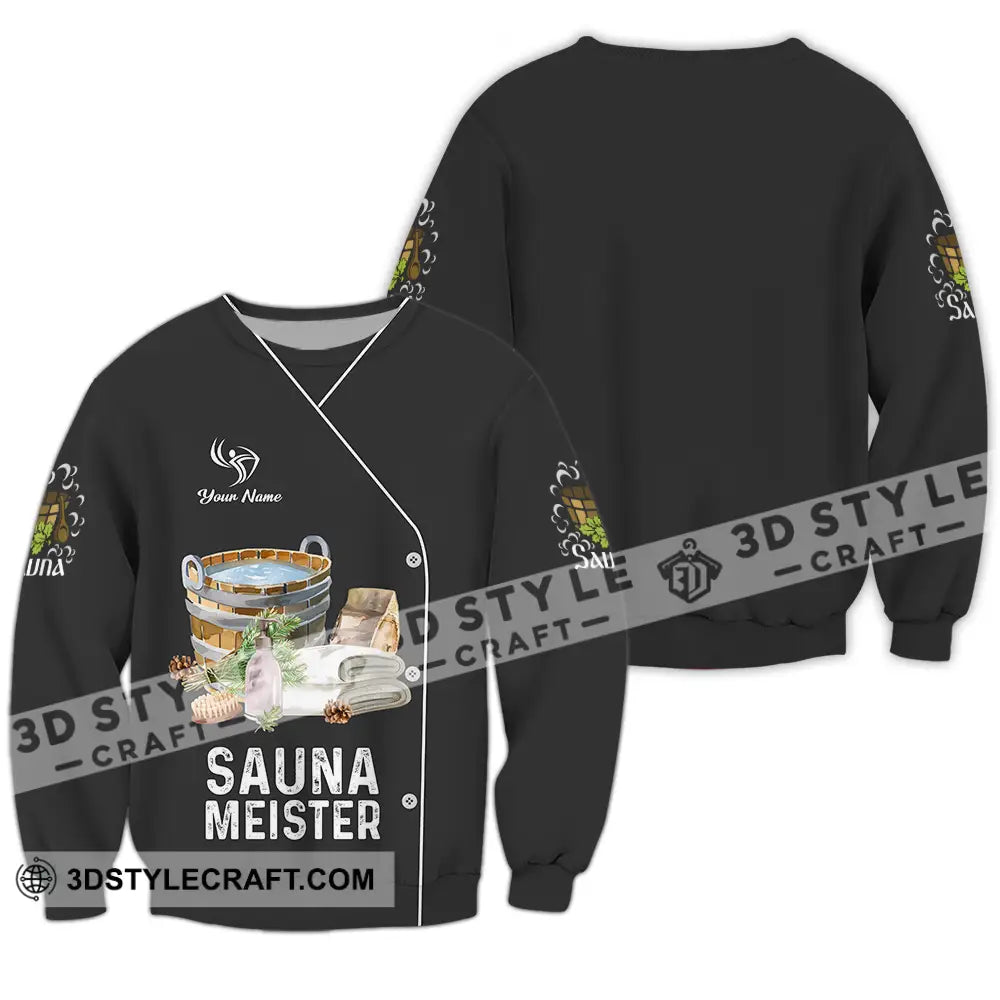 Unisex Shirt - Custom Name Sauna Meister Long Sleeve / S T-Shirt