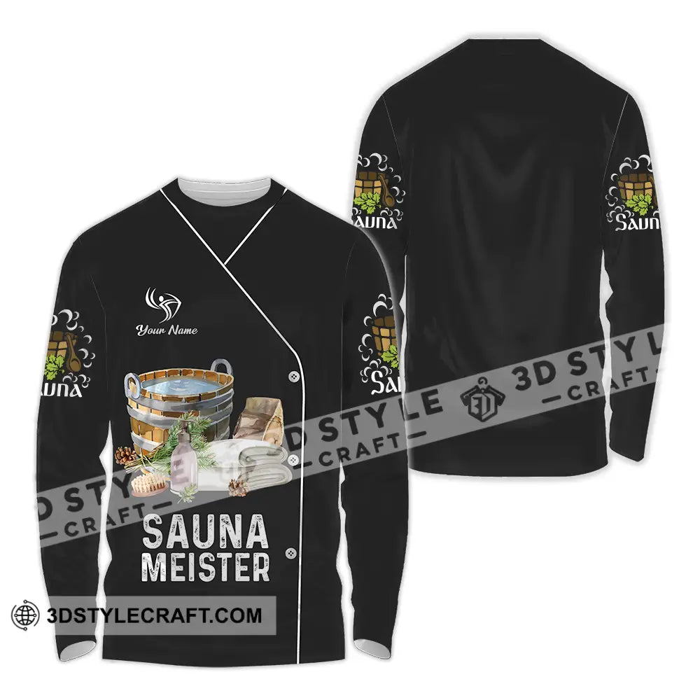 Unisex Shirt - Custom Name Sauna Meister Long Sleeve / S T-Shirt