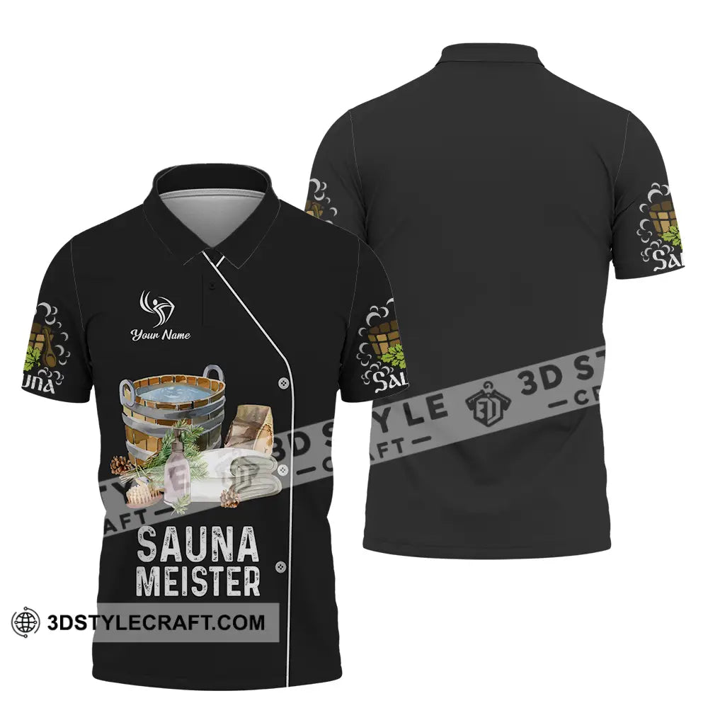 Unisex Shirt - Custom Name Sauna Meister Polo / S T-Shirt