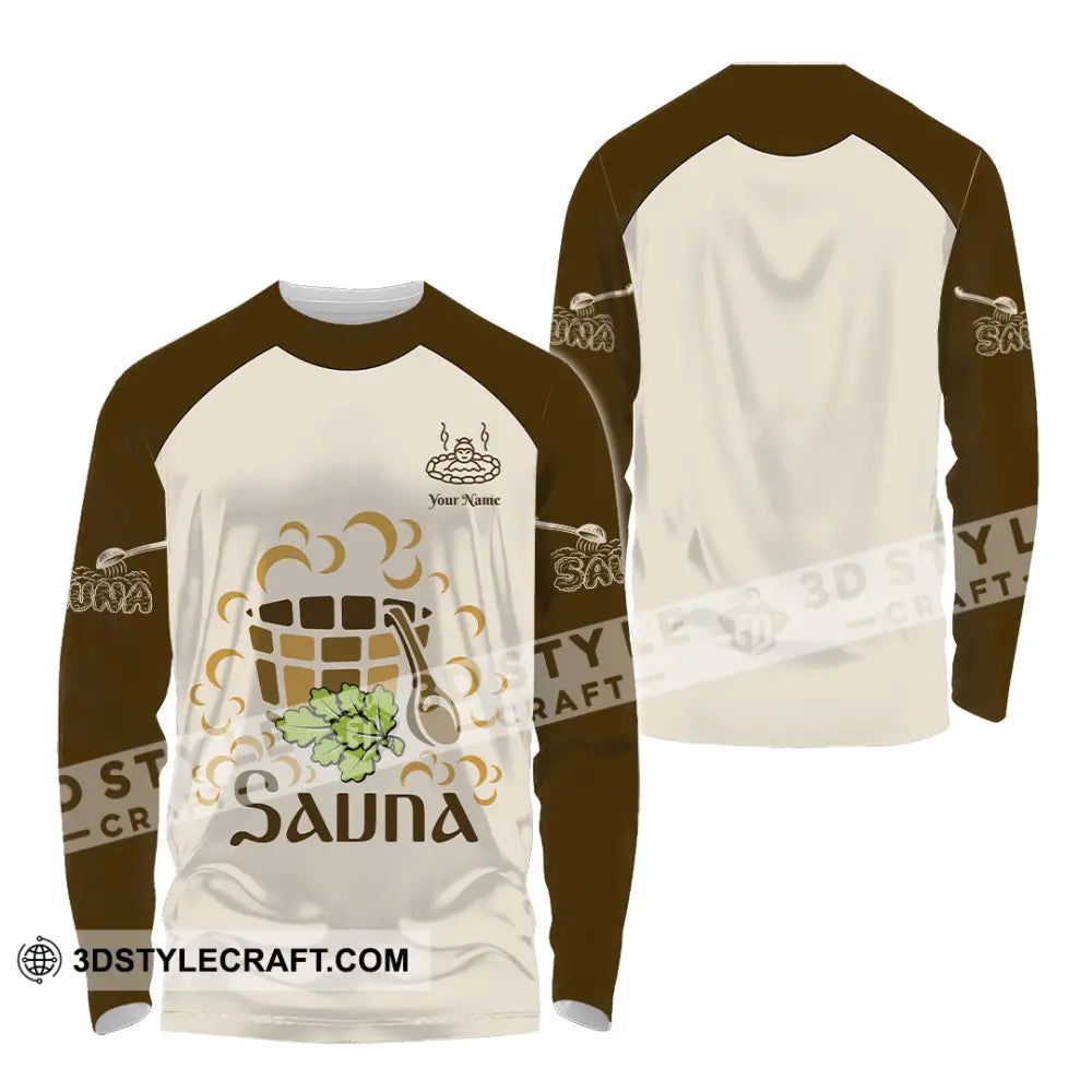 Unisex Shirt - Custom Name Sauna Relax Long Sleeve / S T-Shirt