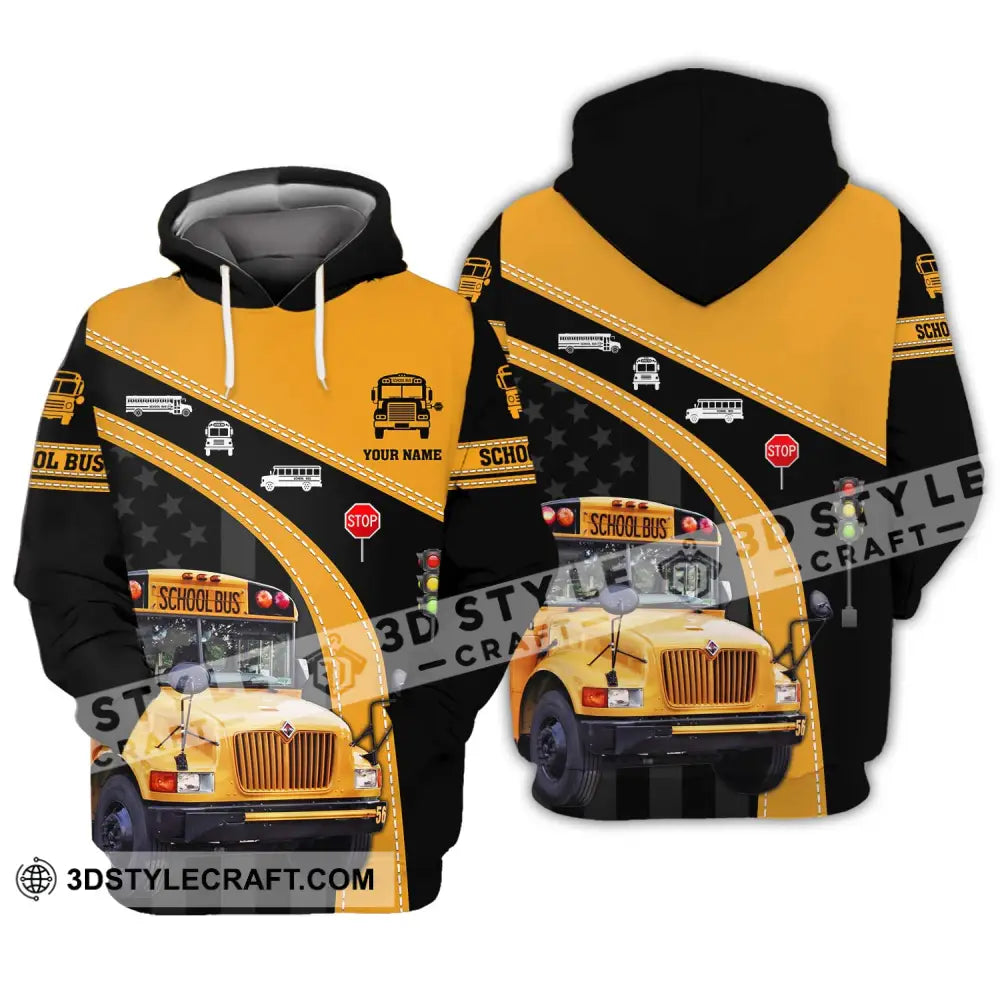 Unisex Shirt - Custom Name School Bus Hoodie / S T-Shirt