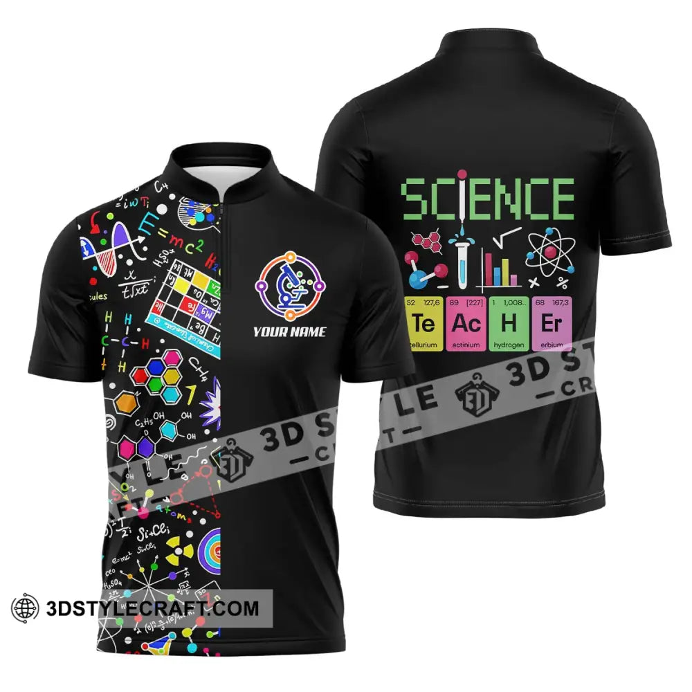 Unisex Shirt - Custom Name Science Zipper Polo / S T-Shirt