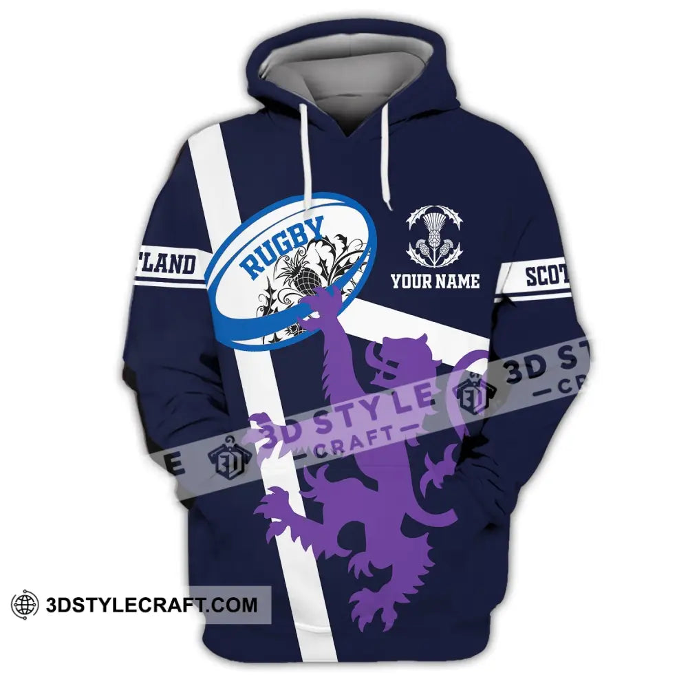 Unisex Shirt Custom Name Scotland Hoodie Rugby Lover T-Shirt / S