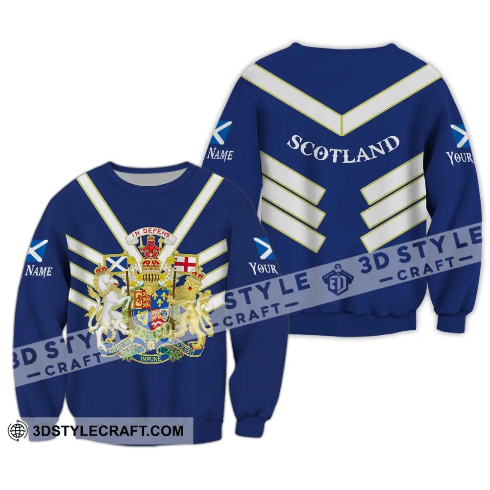 Unisex Shirt Custom Name Scotland In Defens T-Shirt Long Sleeve / S