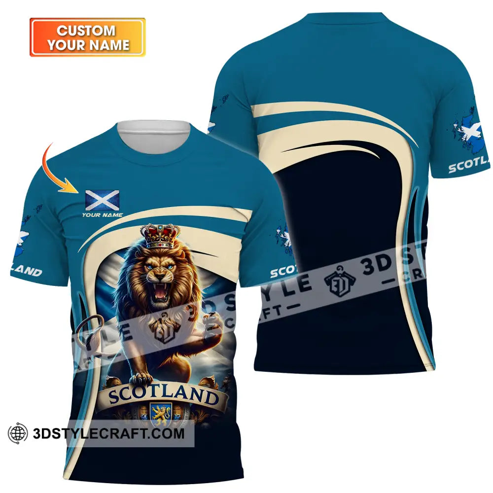 Unisex Shirt - Custom Name Scotland Lion T-Shirt