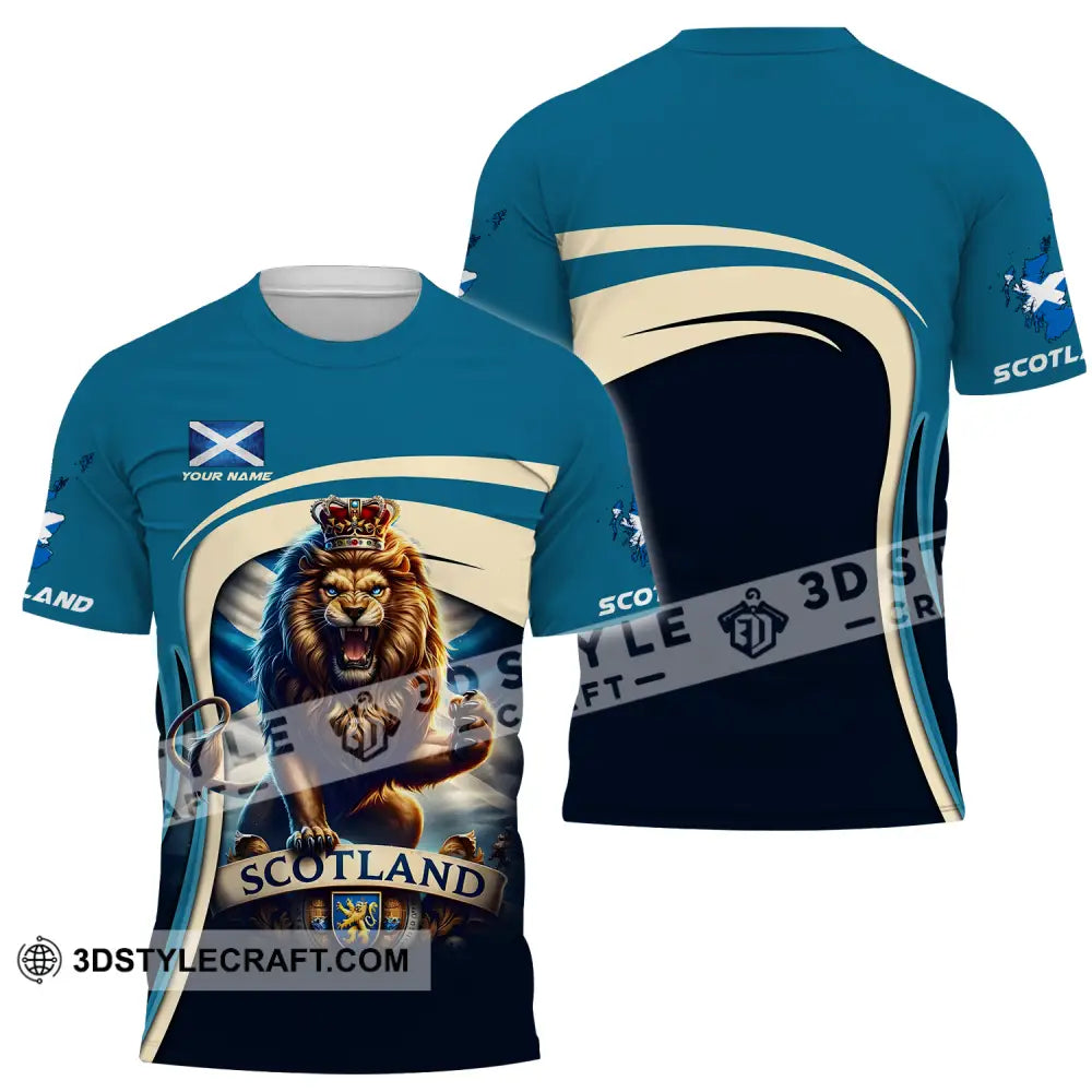 Unisex Shirt - Custom Name Scotland Lion T-Shirt / S T-Shirt