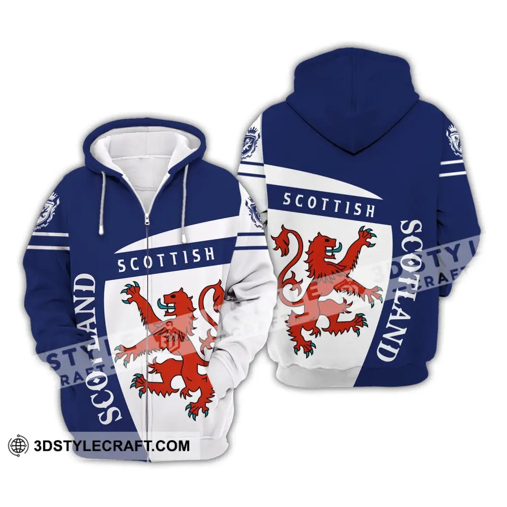 Unisex Shirt Custom Name Scotland Scottish Polo T-Shirt Gift For Lover Zipper Hoodie / S