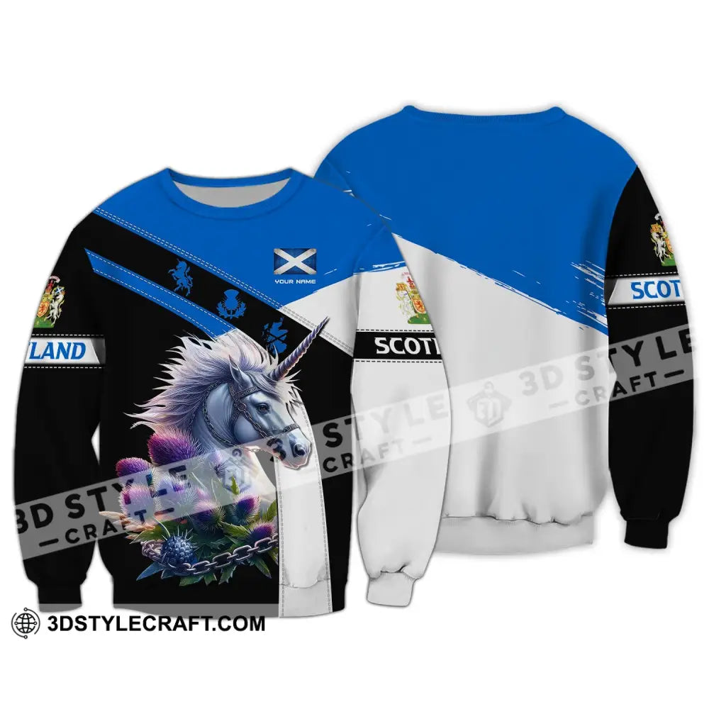 Unisex Shirt Custom Name Scotland Scottish T-Shirt Lover Long Sleeve / S