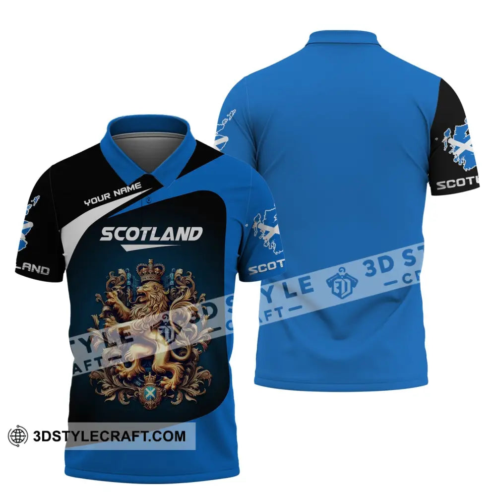 Unisex Shirt Custom Name Scotland Scottish T-Shirt Lover Polo / S