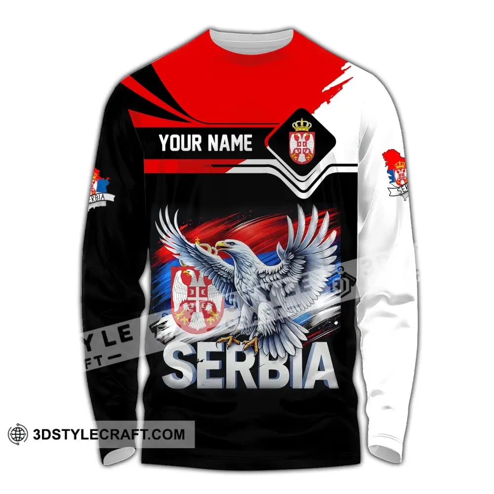 Unisex Shirt Custom Name Serbia Polo Long Sleeve Gift / S T-Shirt