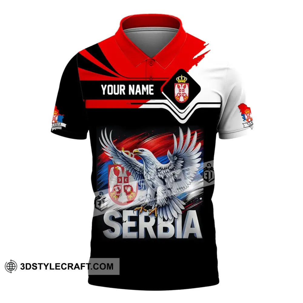 Unisex Shirt Custom Name Serbia Polo Long Sleeve Gift / S T-Shirt