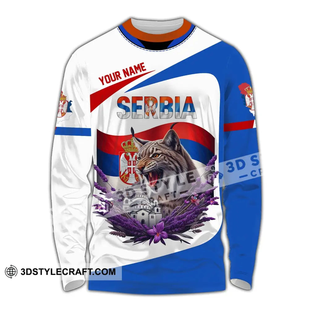 Unisex Shirt Custom Name Serbia Polo Long Sleeve Gift / S T-Shirt