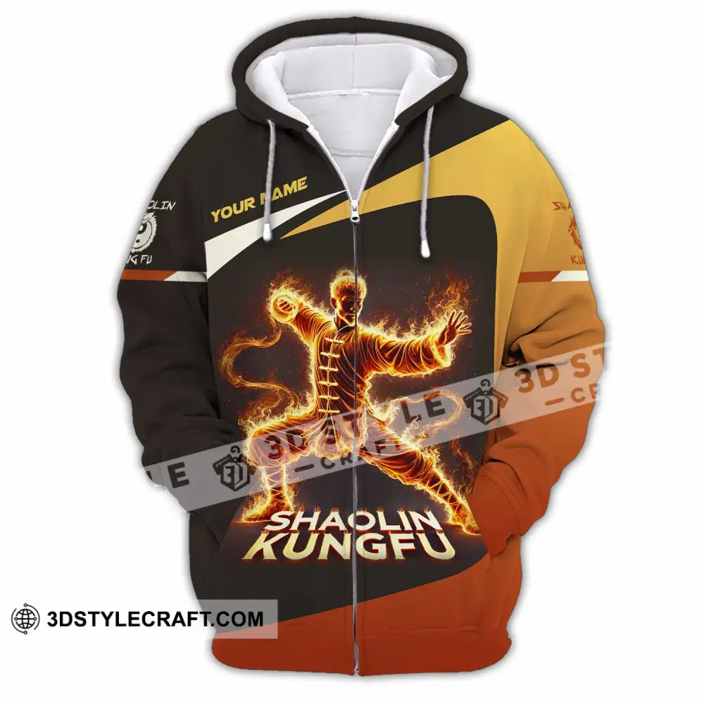 Unisex Shirt Custom Name Shaolin Kungfu Polo Long Sleeve Zipper Hoodie / S T-Shirt