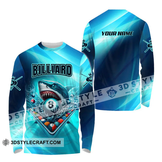 Unisex Shirt - Custom Name Shark Billiards Sport Shirt style option 4