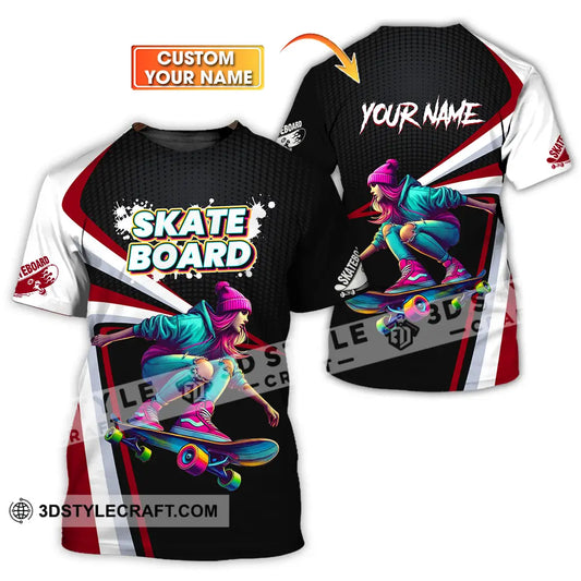 Unisex Shirt - Custom Name Skateboarding Player Dark Sport T-Shirt