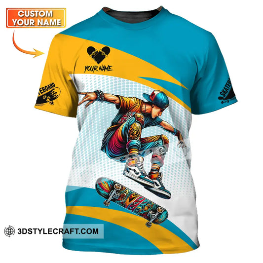 Unisex Shirt - Custom Name Skateboarding Player Sport Playing T-Shirt