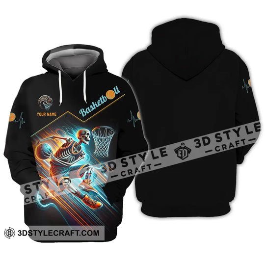 Unisex Shirt - Custom Name Shirt Skeleton Basketball style option 4