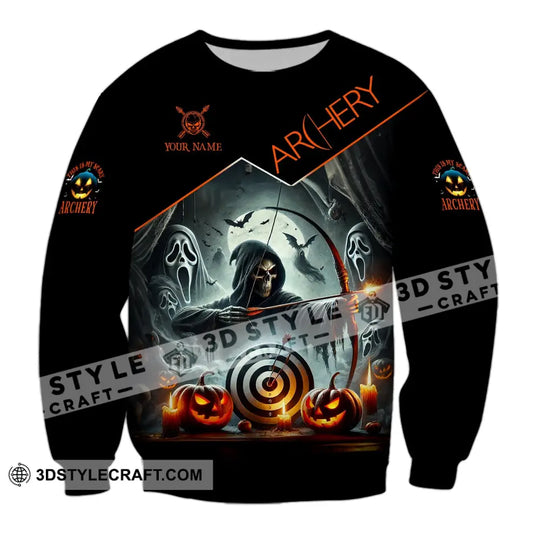 Unisex Shirt - Custom Name Skull Archery Target Shirt style option 4