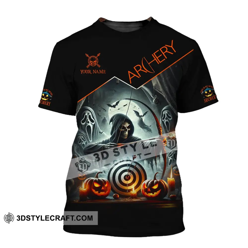 Unisex Shirt - Custom Name Skull Archery Target T-Shirt / S T-Shirt