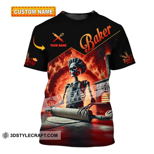 Unisex Shirt - Custom Name Shirt Skull Baker style option 1