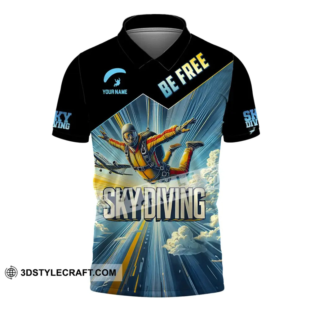 Unisex Shirt Custom Name Sky Diving T-Shirt For Lover Polo / S T-Shirt