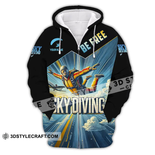 Unisex Shirt Custom Name Sky Diving T-Shirt For Lover Zipper Hoodie / S T-Shirt