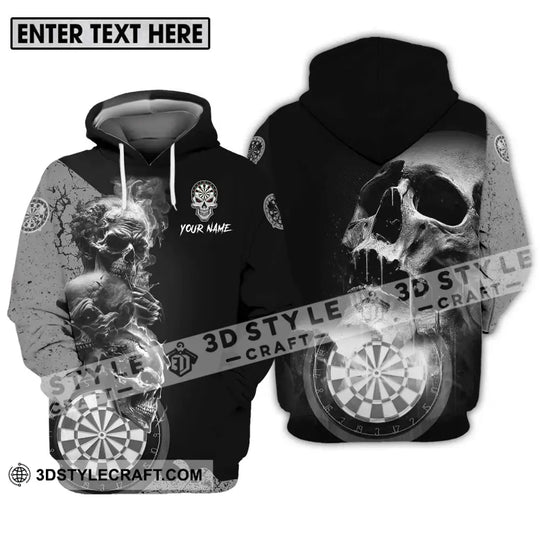 Unisex Shirt - Custom Name Smoking Skull Darts Shirt style option 3