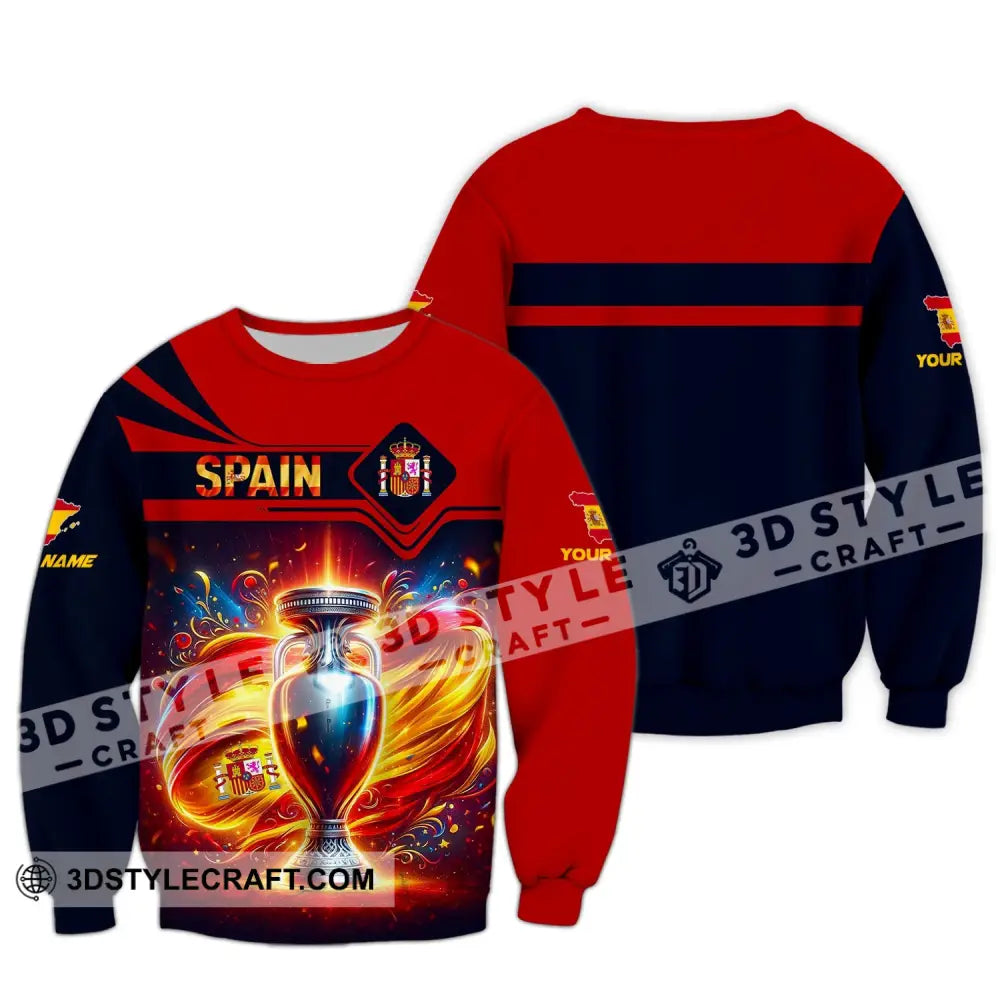 Unisex Shirt Custom Name Spain Football Euro 2024 Polo Long Sleeve / S T-Shirt