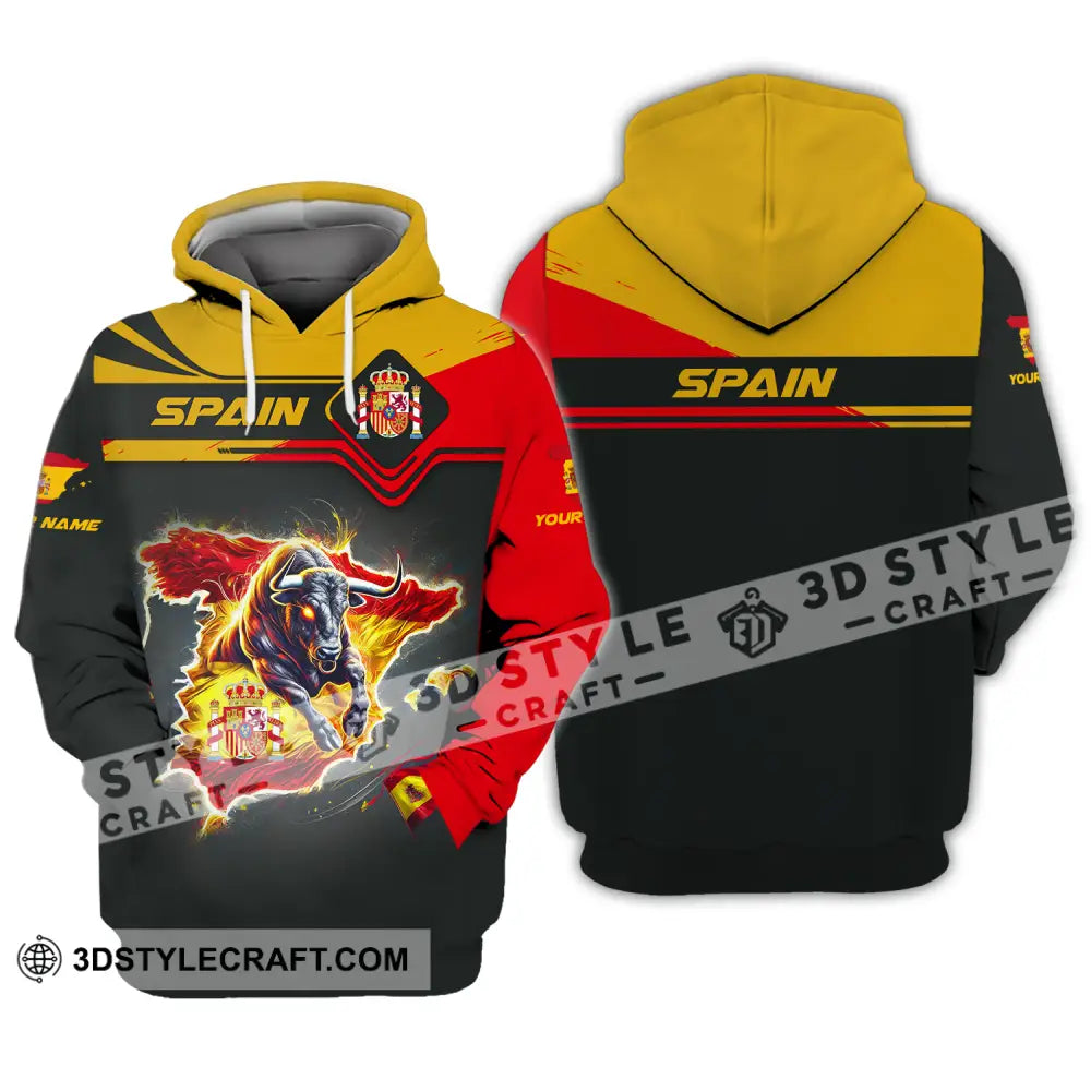 Unisex Shirt - Custom Name Spain Team Lover Map Hoodie / S T-Shirt