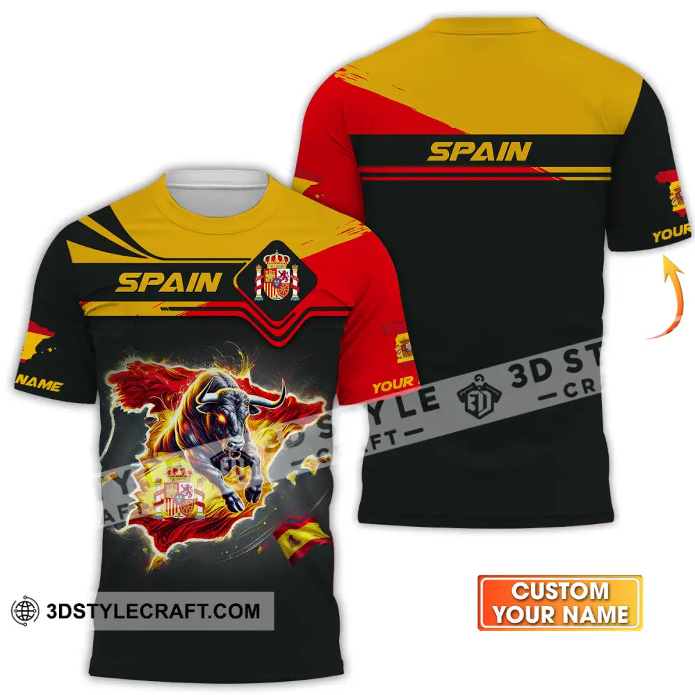 Unisex Shirt - Custom Name Spain Team Lover Map T-Shirt