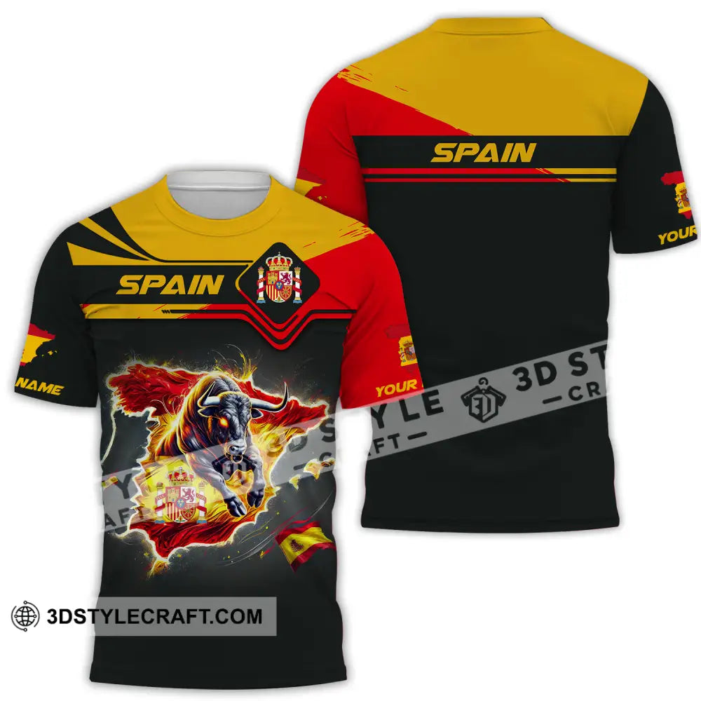 Unisex Shirt - Custom Name Spain Team Lover Map T-Shirt / S T-Shirt