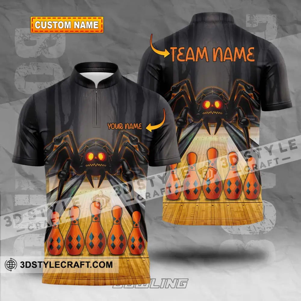 Unisex Shirt - Custom Name Spider Bowling T-Shirt