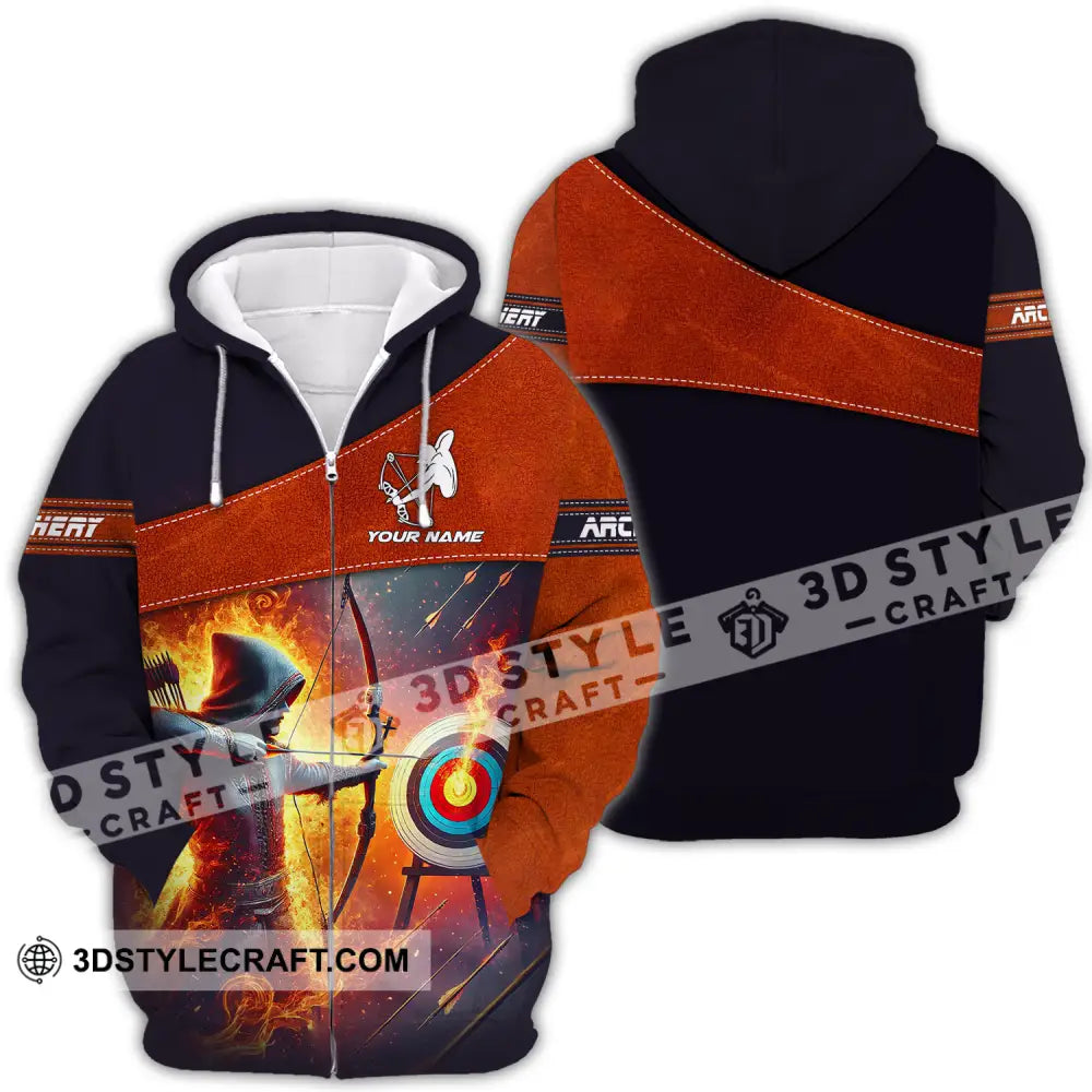 Unisex Shirt - Custom Name Sport Archery Lover Zipper Hoodie / S T-Shirt