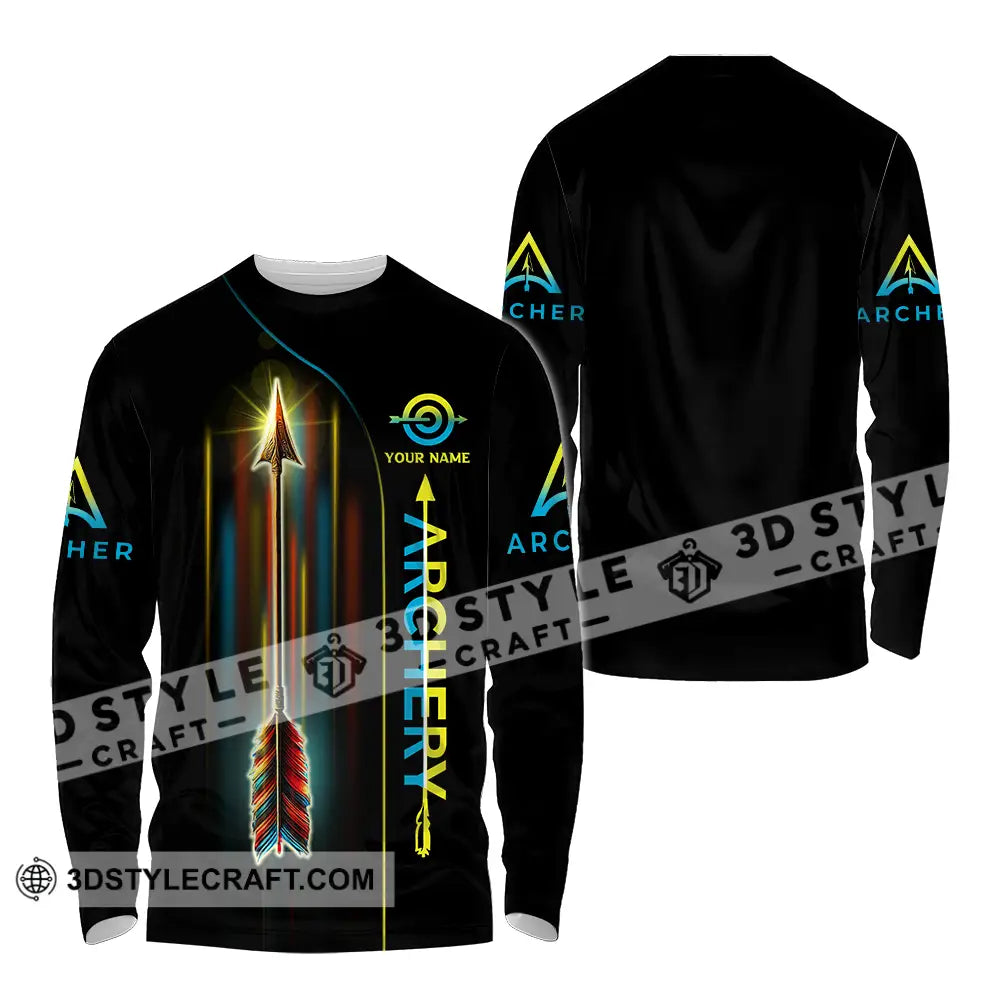 Unisex Shirt - Custom Name Sport Archery Player Long Sleeve / S T-Shirt