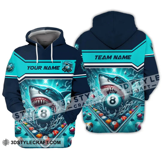 Unisex Shirt - Custom Name Sport Shirt, Billiard Shark style option 3