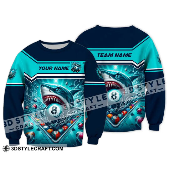 Unisex Shirt - Custom Name Sport Shirt, Billiard Shark style option 4